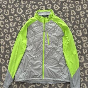 North Face Gray and Neon Green Jacket